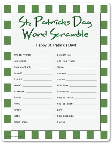 printable st patricks day word scramble st patricks day games st