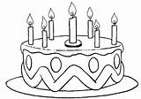 Cake Birthday Coloring Printable Everfreecoloring sketch template