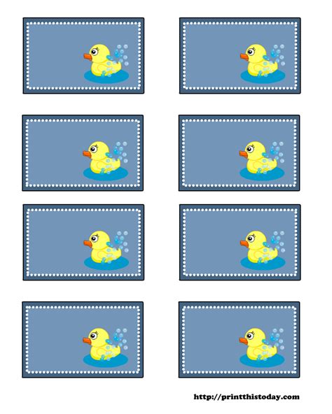 printable baby shower labels   cute duck
