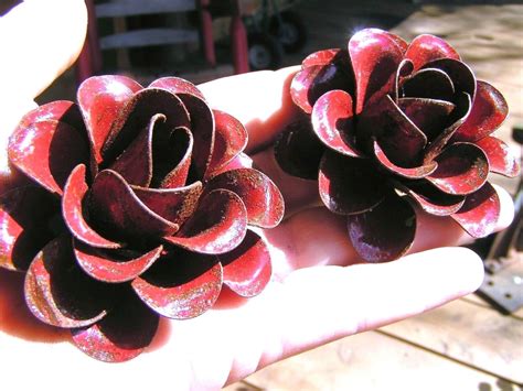 large metal red rose flowers  accents embellishments crafting