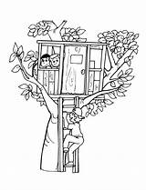 Cabane Arbre Imprimer Cabanes Maisons Coloriages Tipirate sketch template