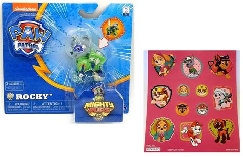 Paw Patrol Mighty Pups Rocky Figure With Light Up Badge