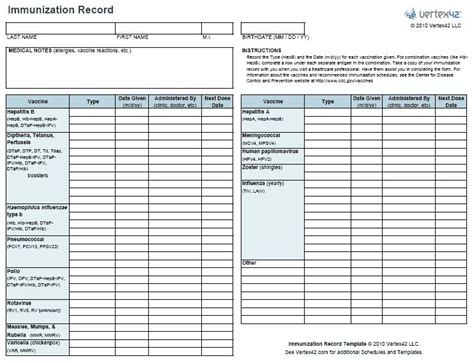 downloadable printable immunization record template babi bu