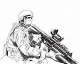 Sniper Soldaten Soldat Soldiers Coloringhome sketch template