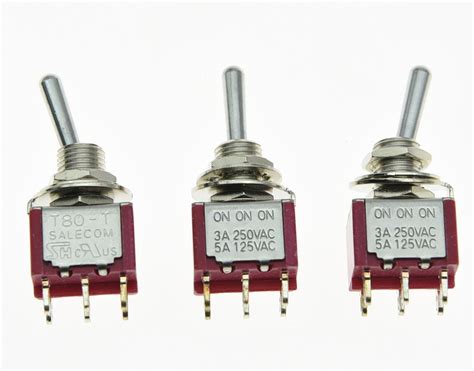 salecom 3x dpdt 6 pin 3 position on on on guitar mini toggle switch car boat 792713479425 ebay