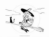 Witch Coloring Halloween Pages Witches Cute Drawing Broom Scary Colour Getdrawings Dance Owl Popular Detailed sketch template
