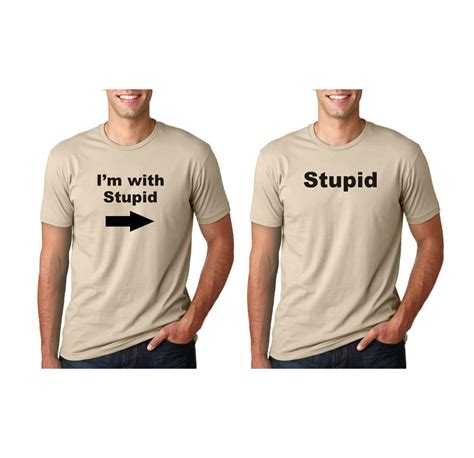 Mens I M With Stupid Funny 2 Pack T Shirt Humor Comedy Arrow Tee Ebay
