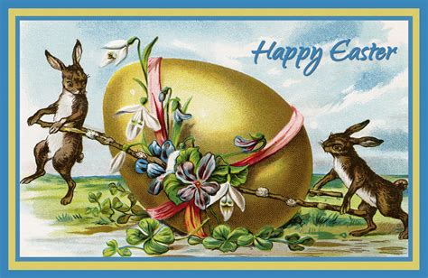 easter vintage bunny card  stock photo public domain pictures