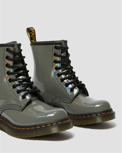 rainbow patent lace  boots dr martens