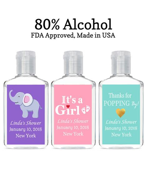 hand sanitizer baby girl shower favors personalized lowest price   usa