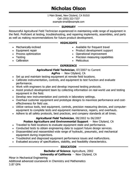 field technician resume  livecareer