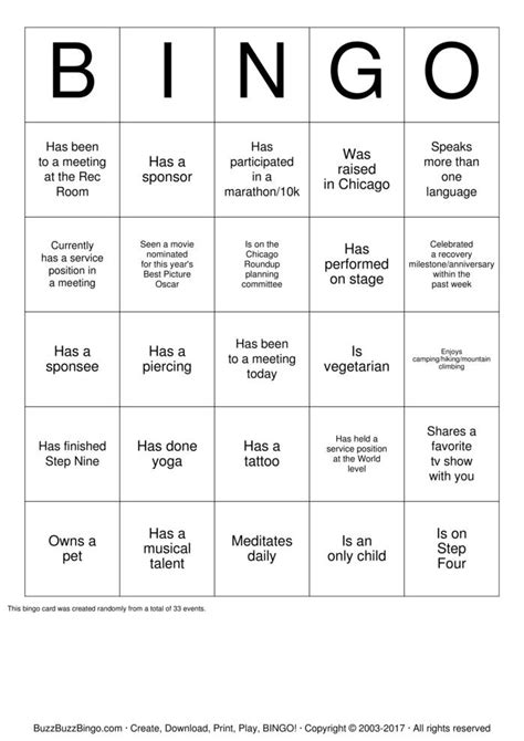 printable recovery games  printable recovery bingo cards