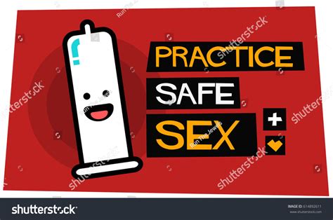 practice safe sex sexual health poster stock vector 614892611