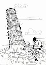 Pisa Torre Coloriage Pages Italie Laminas sketch template