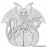 Coloring Halloween Pages Bat Adult Zentangle Printable Print Color sketch template