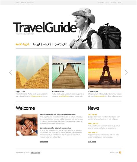 travel guide website template