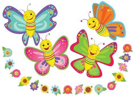 Ds 026 Primavera Consta De 4 Mariposas Grandes Y Varias Flores Mayo