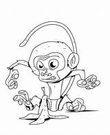 Coloring Monkey Pages Baby Monkeys Animal Kids Cute Library Clipart sketch template