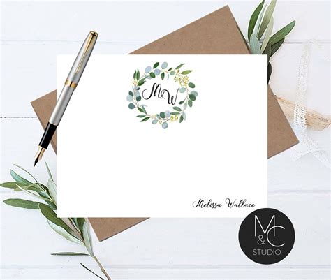 personalized note card set envelopes stationary cards etsy notecard