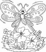 Coloring Butterfly Flowers Pages Over Printable Butterflies sketch template
