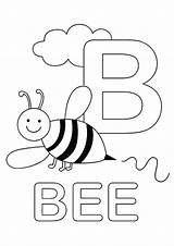 Letter Bee Coloring Bumble Printable Pages Bumblebee Kids Categories Words sketch template