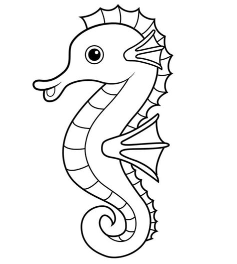 happy seahorse coloring page  printable coloring pages  kids
