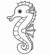 Coloring Seahorse Pages Seahorses Printable Happy Kids Cartoon Two sketch template