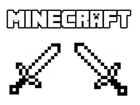 minecraft coloring pages sword