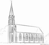 Church Drawing Draw Step Drawings Tutorials Kids Beginners Coloring Basic Churches Line Architecture Building Sketches Lessons Landmarks Pencil Pages Mahal sketch template