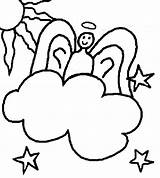 Coloring Cloud Pages Angel Clip Outline Clipart Clouds Angels Wings Printable Kids Cliparts Drawing Template Outlines Guardian Nude Library Clipartbest sketch template