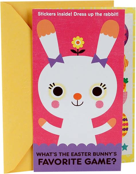 hallmark funny easter card  kids bunny  stickers  coloring