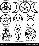 Symbols Wiccan Vector Set Pagan Goddess Meanings Tattoo Designs Elements Tattoos Their Vectorstock Magic Vectors Gothic sketch template