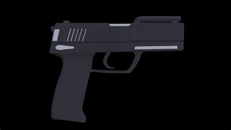 simple gun   model cgtrader