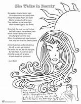 Poet Walks Beauty She Template Pages Poem Coloring sketch template