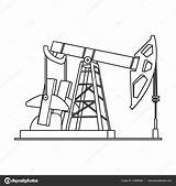 Pump Jack Drawing Pumpjack Oil Outline Getdrawings Icon sketch template