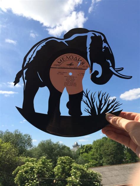 elephant nursery art vinyl record wall home decor  gift etsy