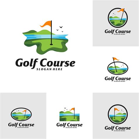 set  golf  logo design template golf  logo concept