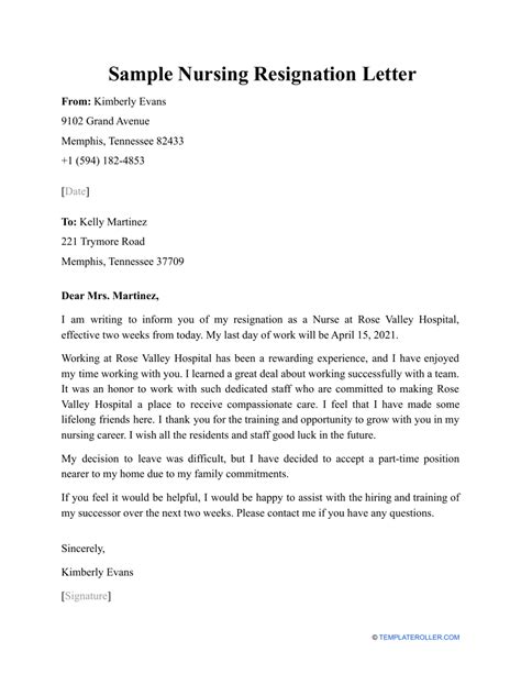 spectacular info  resignation letter   post  staff nurse