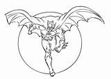 Coloring Batman Pages Kids Flying Superhero Wings sketch template