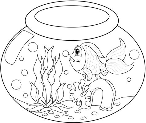 coloring pages  fish bowl