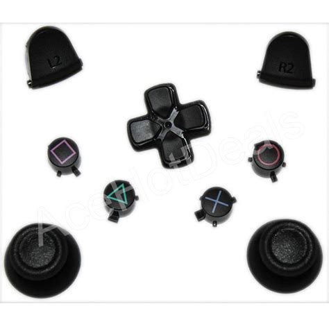 New Black Full Sets Replacement Parts Buttons For