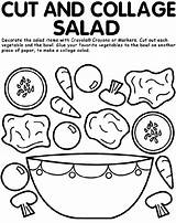 Coloring Salad Cut Collage Crayola Pages Print sketch template