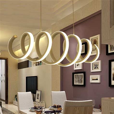 stepless dimming led wave design pendant light modern acrylic ceiling light chandelier