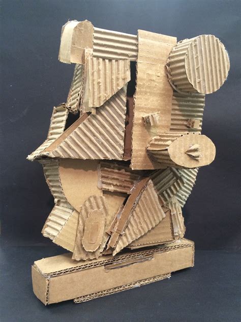 smartteacher resource cardboard cubist sculptures