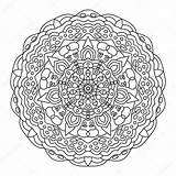 Mandala Pattern Stock Ethnic Circular Symmetric Coloring Illustration Depositphotos Vector sketch template