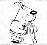 Coloring Movie Popcorn Theater Cartoon Dog Eating Watching Happy Clipart Box 3d Cory Thoman Outlined Vector Pages Lunch Getcolorings 2021 sketch template