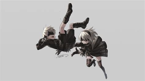 Blindfold Boots Dress Gloves Gray Male Nier Nier Automata