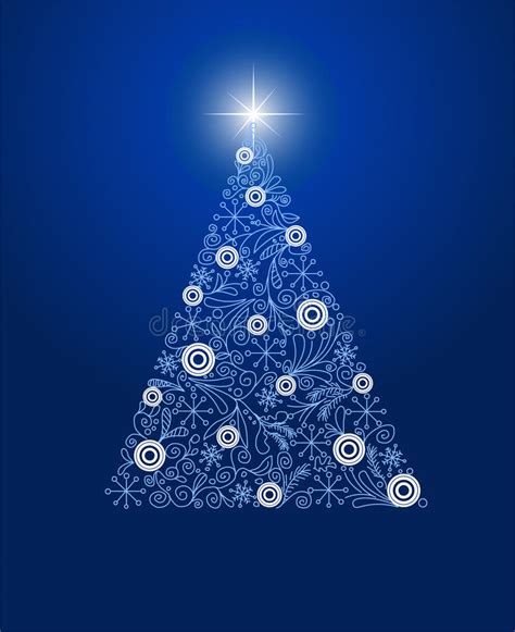 árvore De Natal Decorada Com Bolas De Estrelas E Garland Cartão De