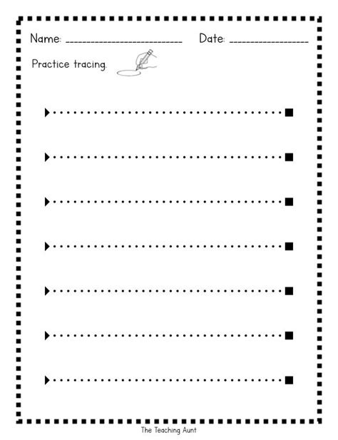 tracing lines worksheets  teaching aunt   tracing