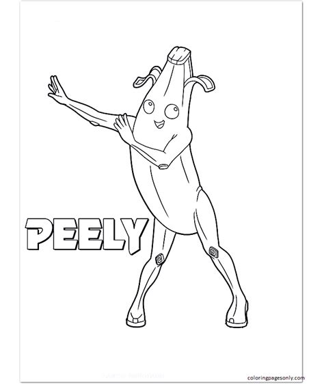 peely fortnite coloring page  printable coloring pages